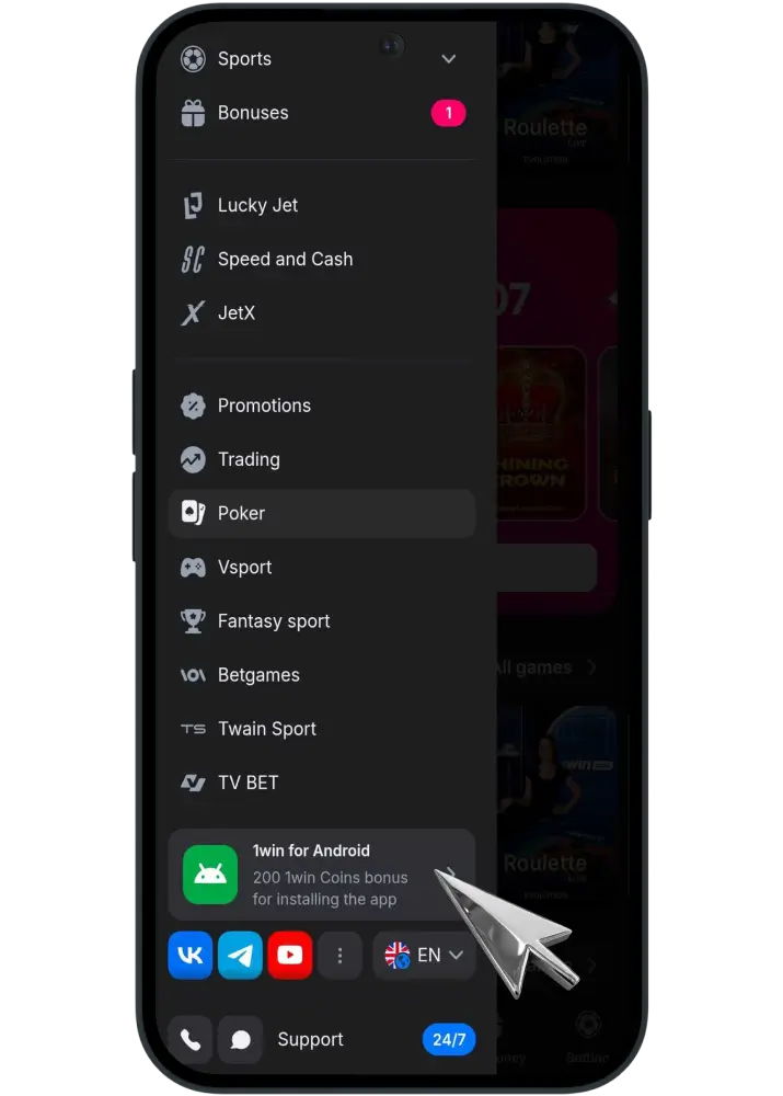 download 1win login apk